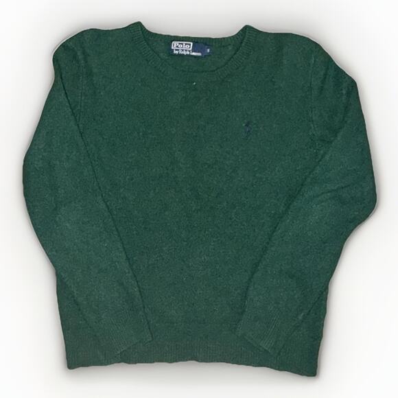 Polo Ralph Lauren 100% Wool Green Sweater Men’s Small 18x21 Preppy Oxford Style - Picture 1 of 4